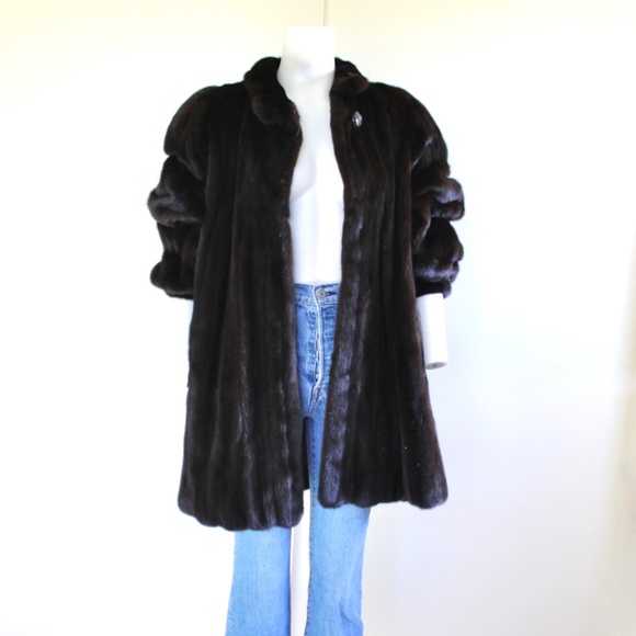 Natural Mink Fur Swing Coat with Receipts Mint Condition Gorgeous - Picture 1 of 15